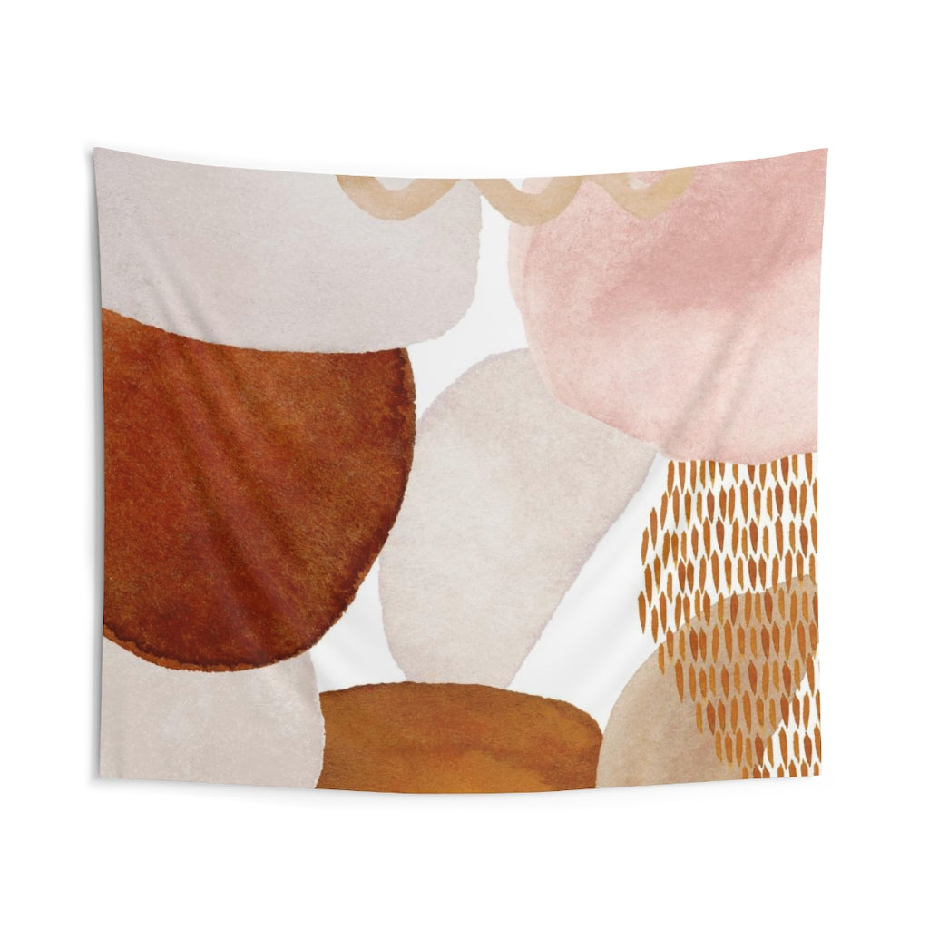 Abstract Tapestry | Blush Pink White Beige Rust