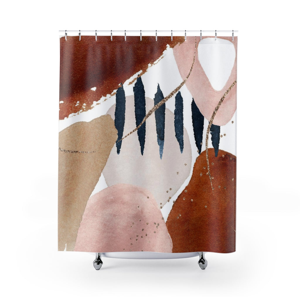 modern boho fabric shower curtain