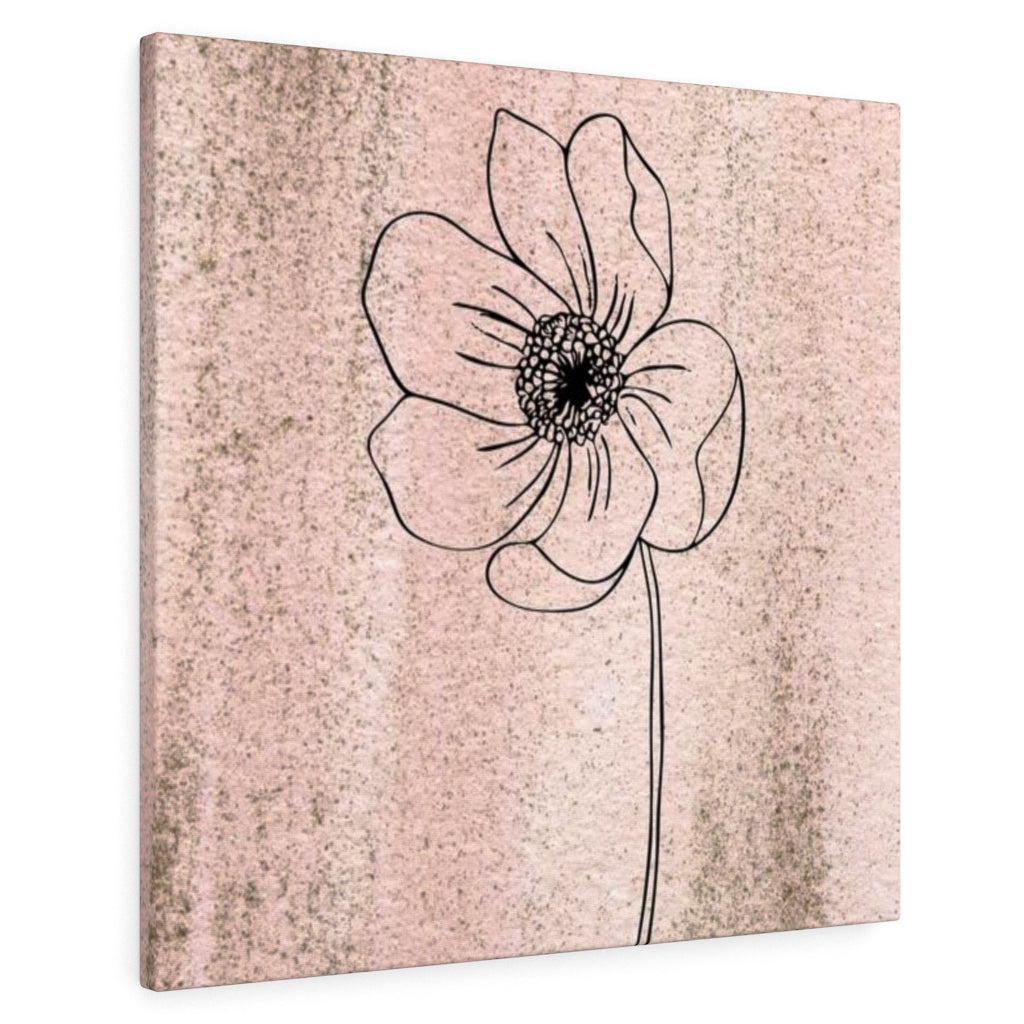 FLORAL WALL CANVAS ART | Pink Line Art