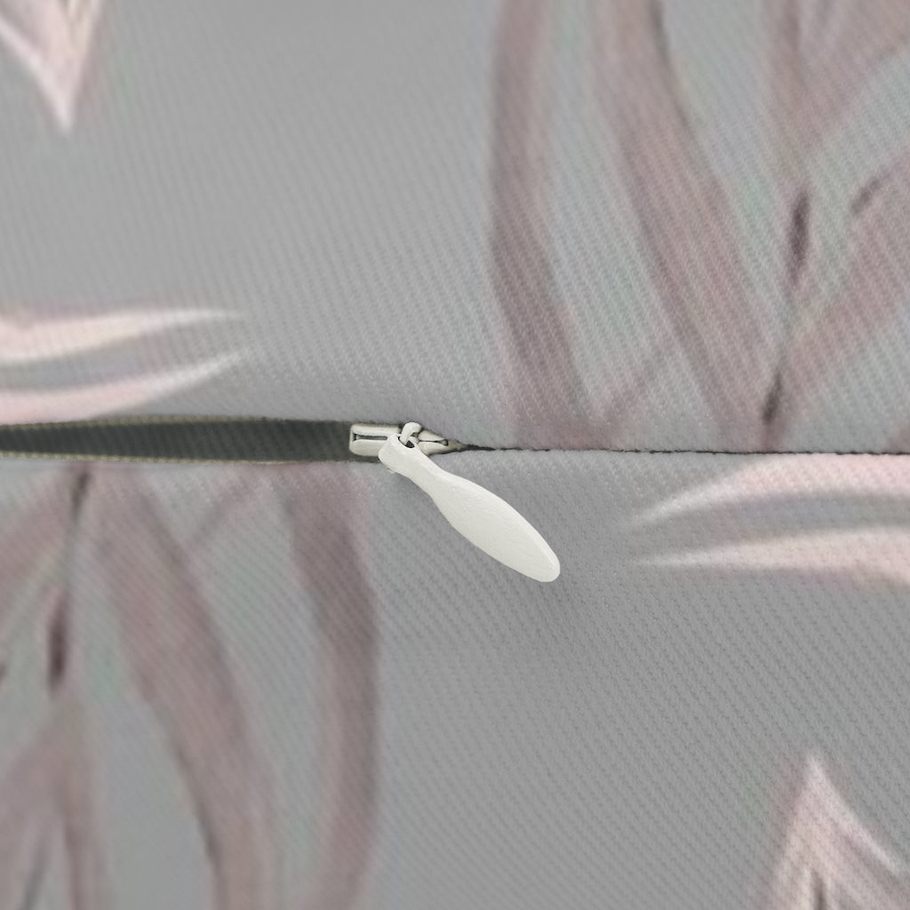 Floral Boho Lumbar Pillow | Grey Pink Tropical Leaves