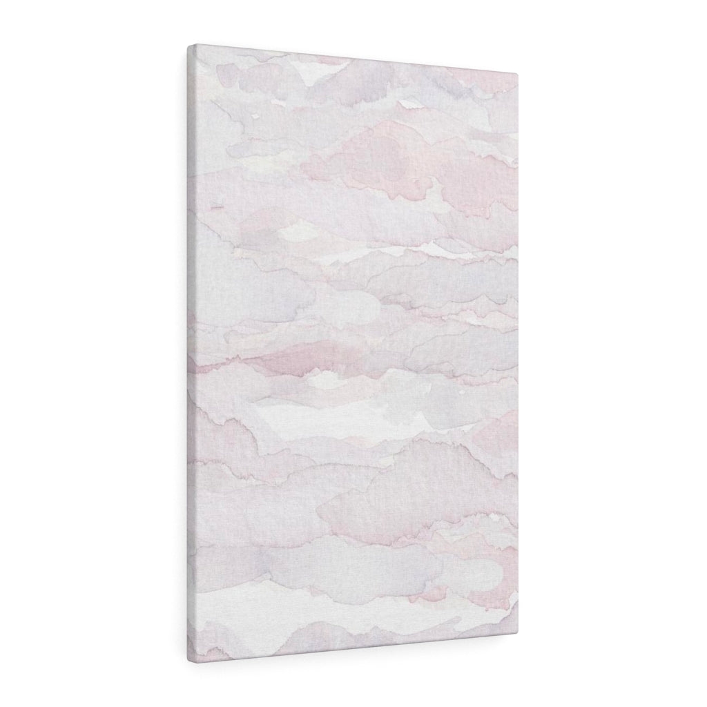 Abstract Canvas Art | White Pastel Pink Clouds