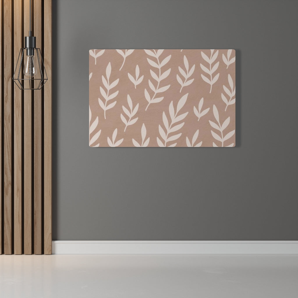 FLORAL WALL CANVAS ART | Beige Leaves