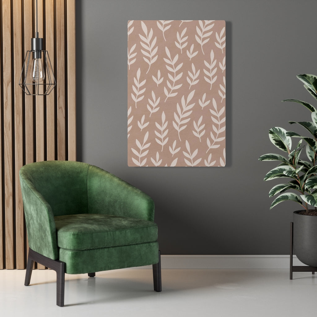 FLORAL WALL CANVAS ART | Beige Leaves