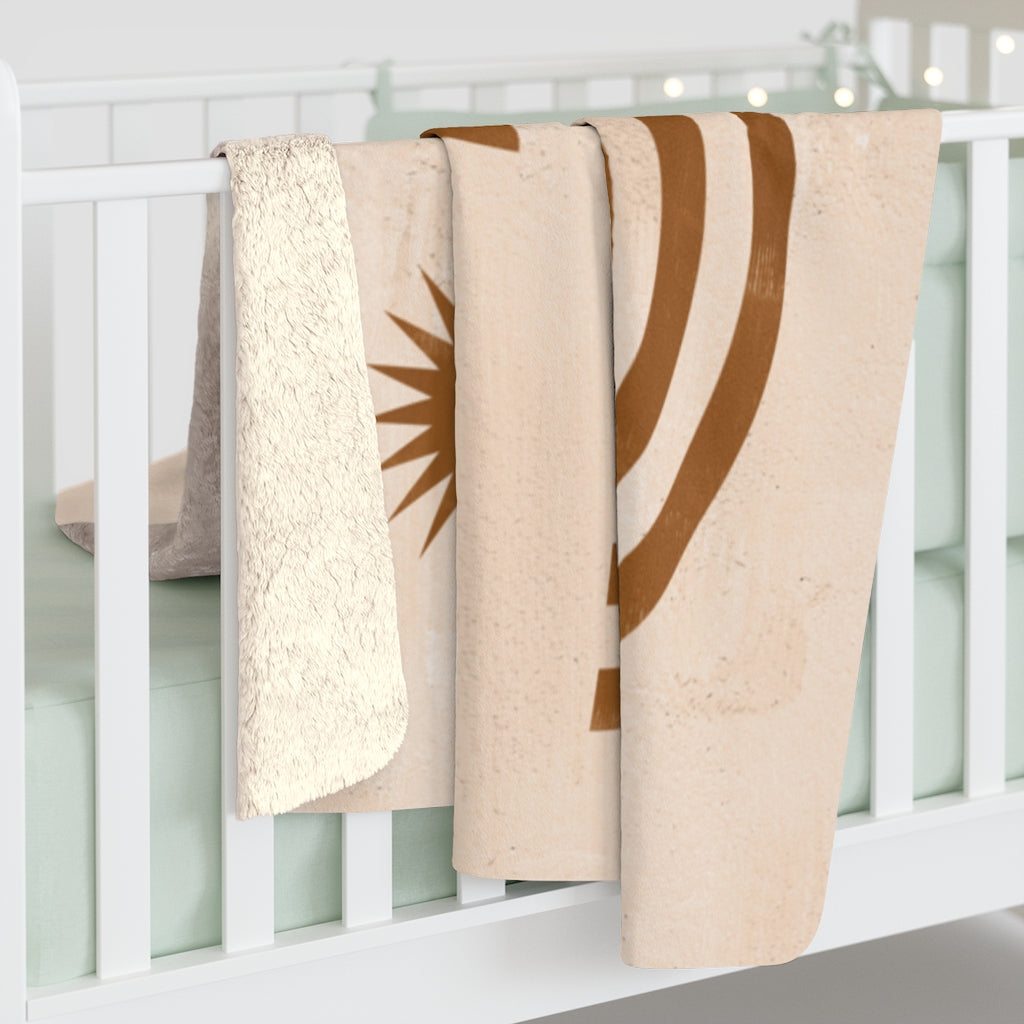 Mystical, Geometric Shapes, Brown Beige Blanket