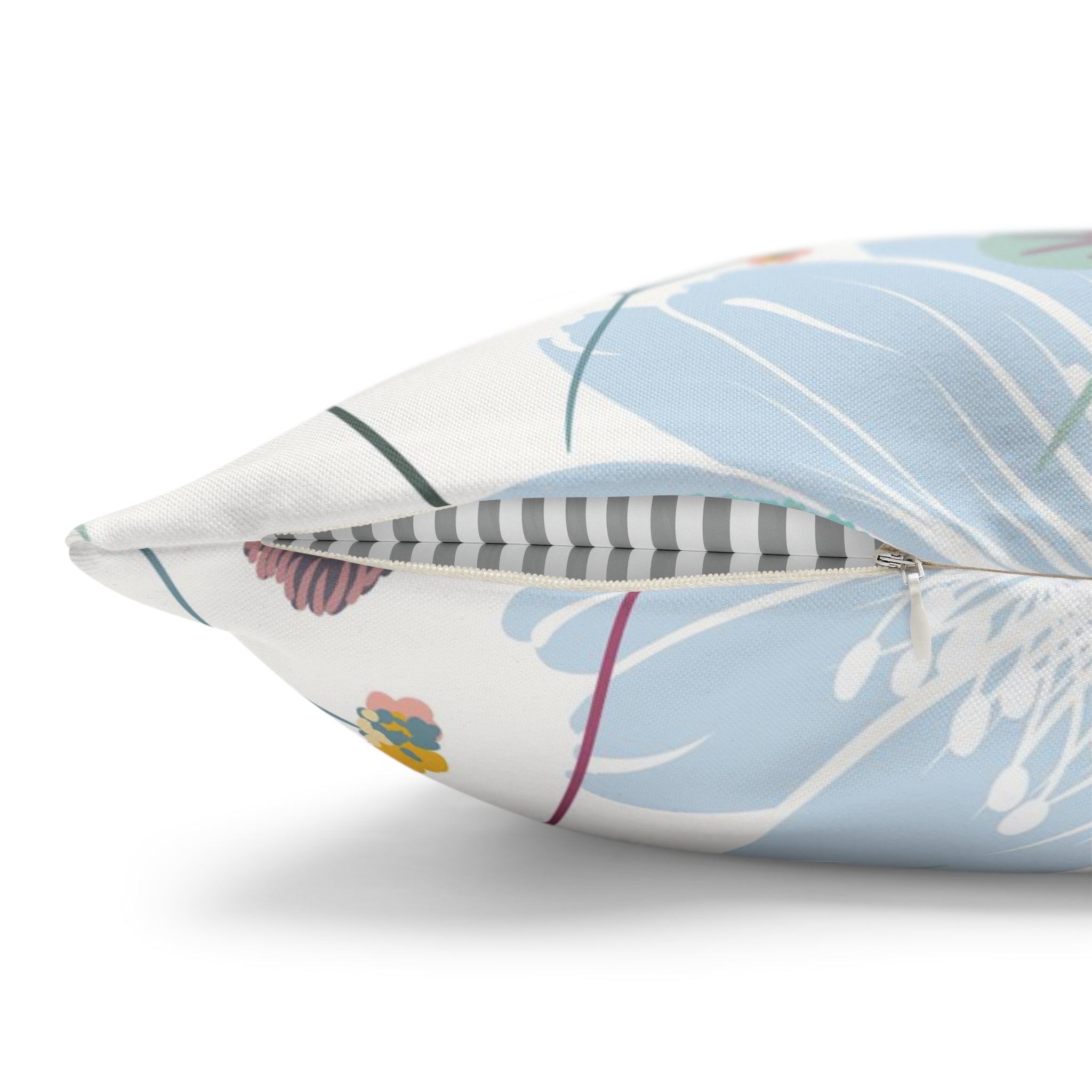 Floral Boho Pillow Cover | Spring Pastel Blue Pink