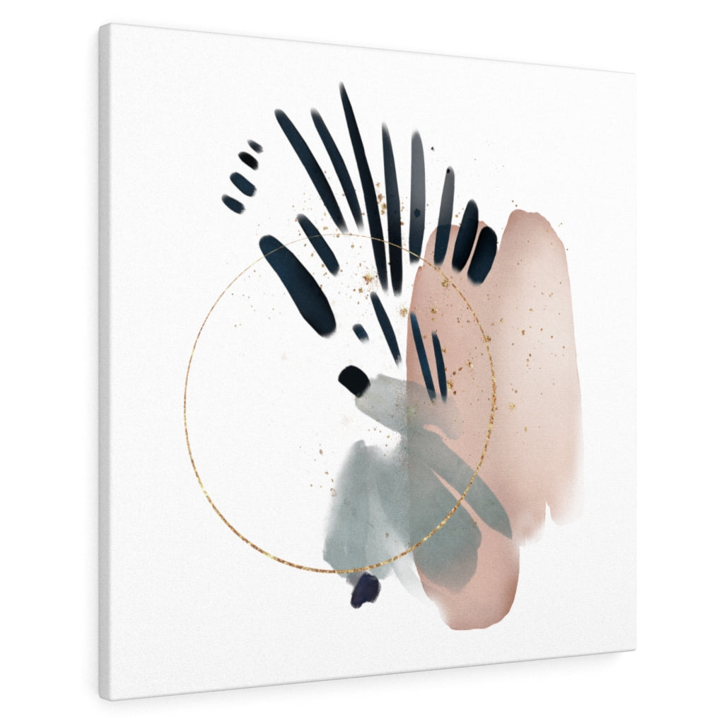 Abstract Canvas Art | White Navy Blue Grey Blush Pink
