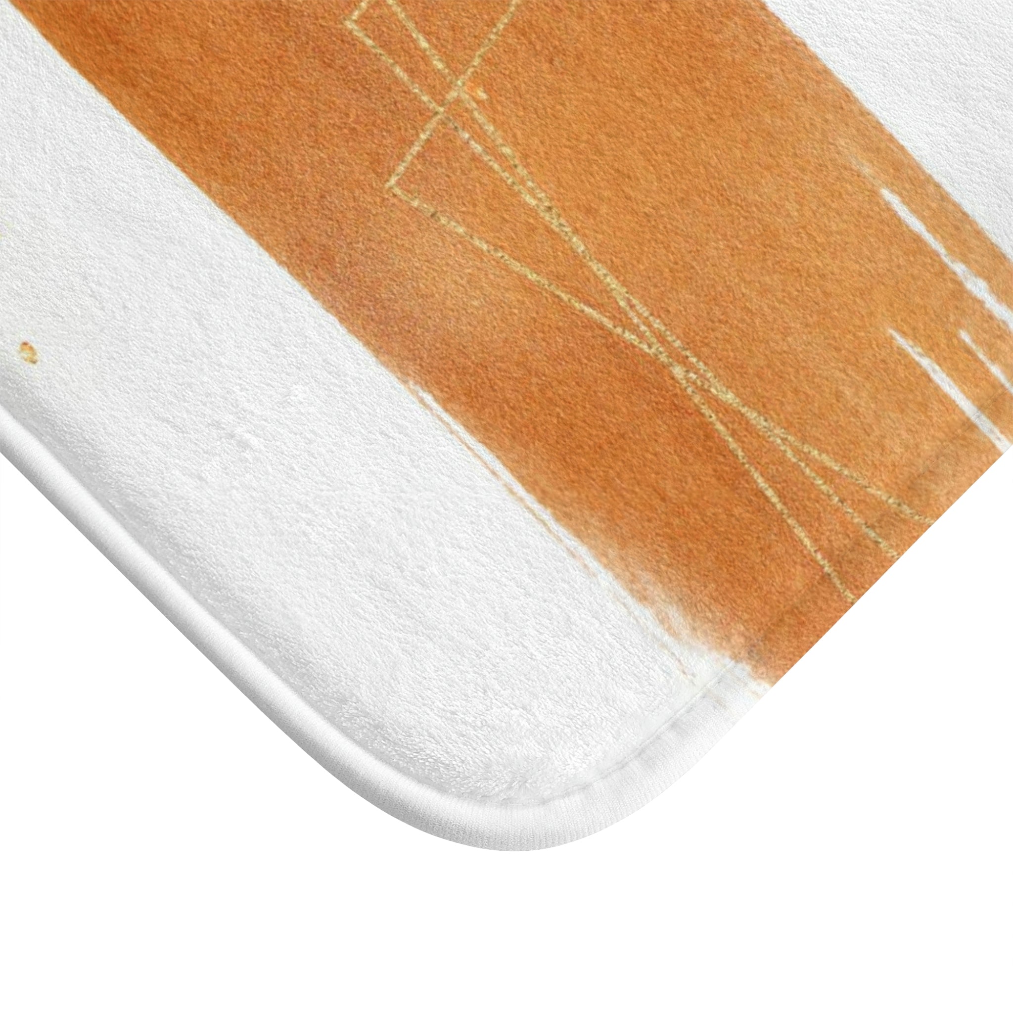 Blue Orange Minimalist | Abstract Bath Mat