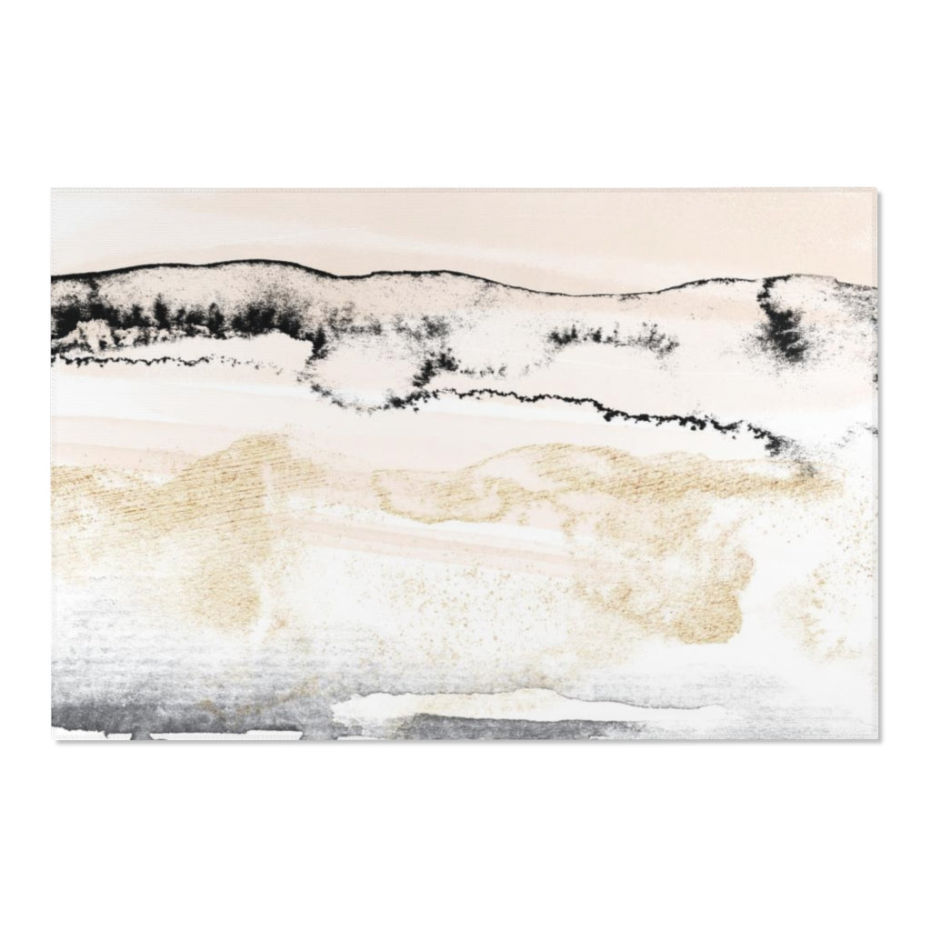 Boho Area Rug | Black Beige Gray Ombre