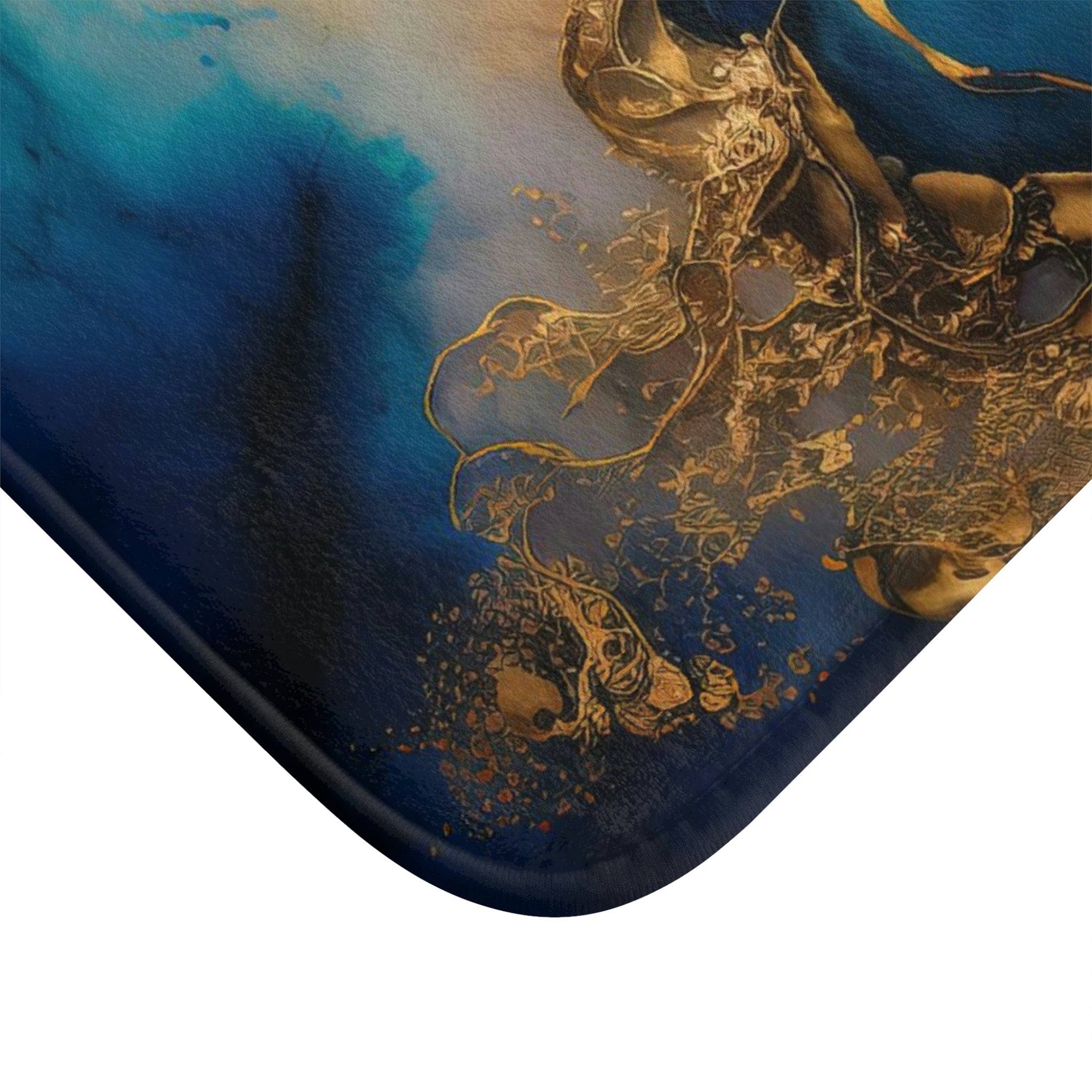 Navy Blue Earthy Ombre Bath Mat