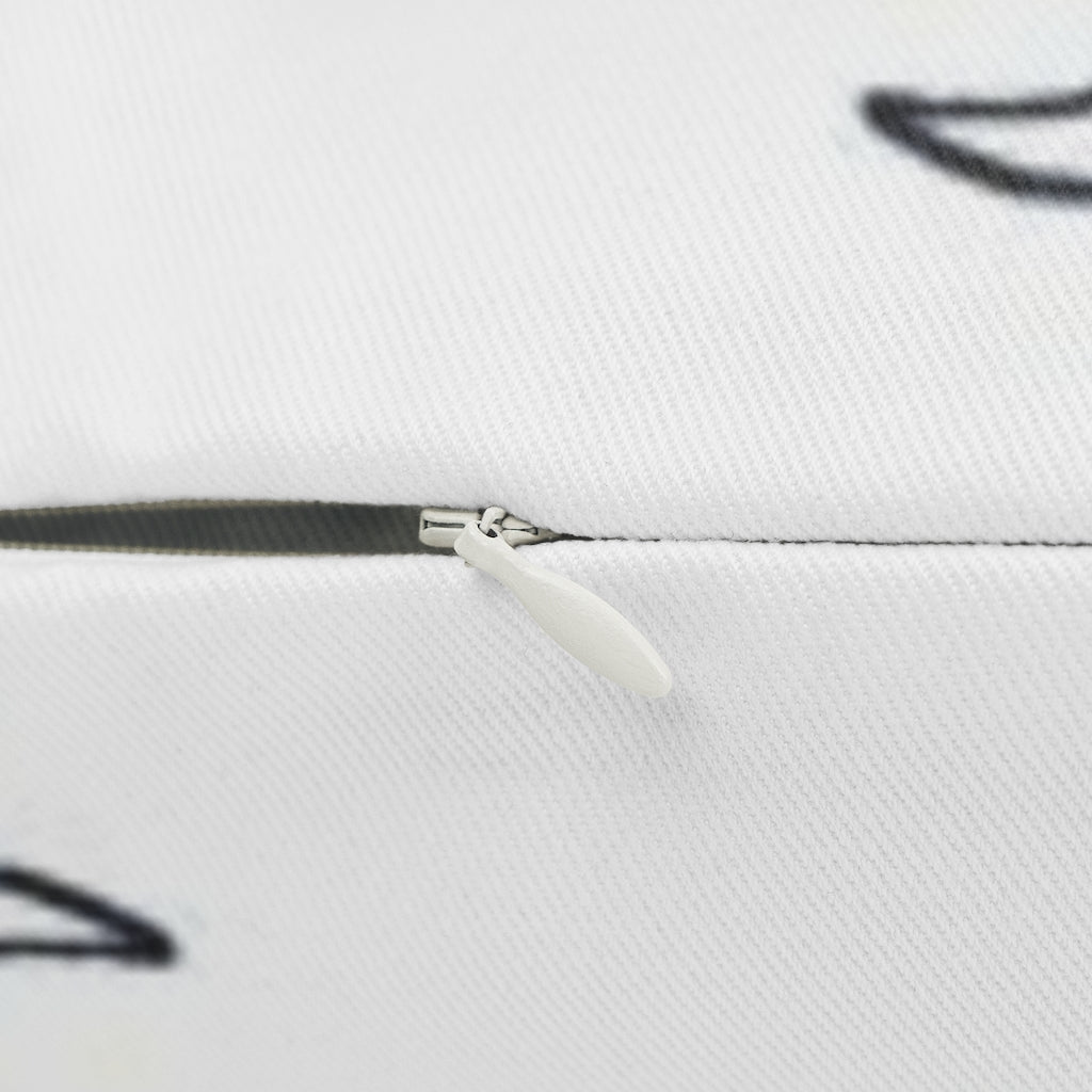 Mystical Boho Lumbar Pillow | White | One Line Art