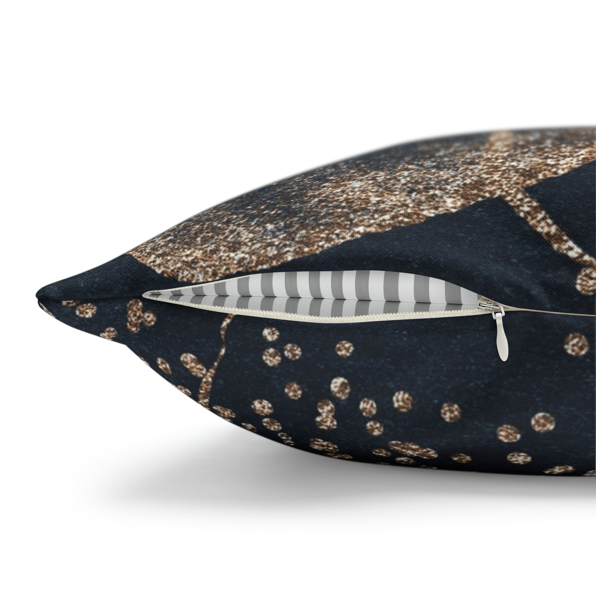 Abstract Boho Pillow Cover | Rustic Navy Gold