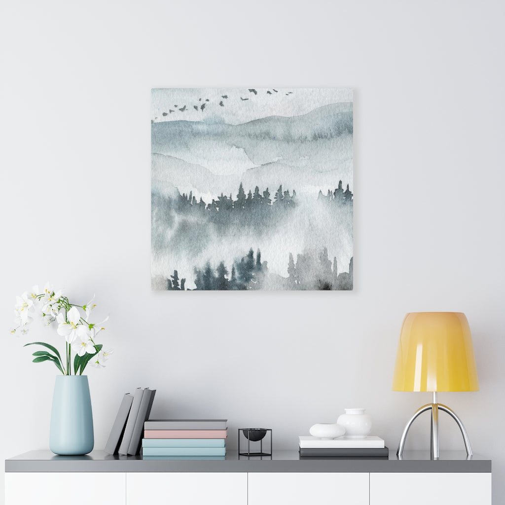 Nature Wall Canvas Art | Gray Woodlands