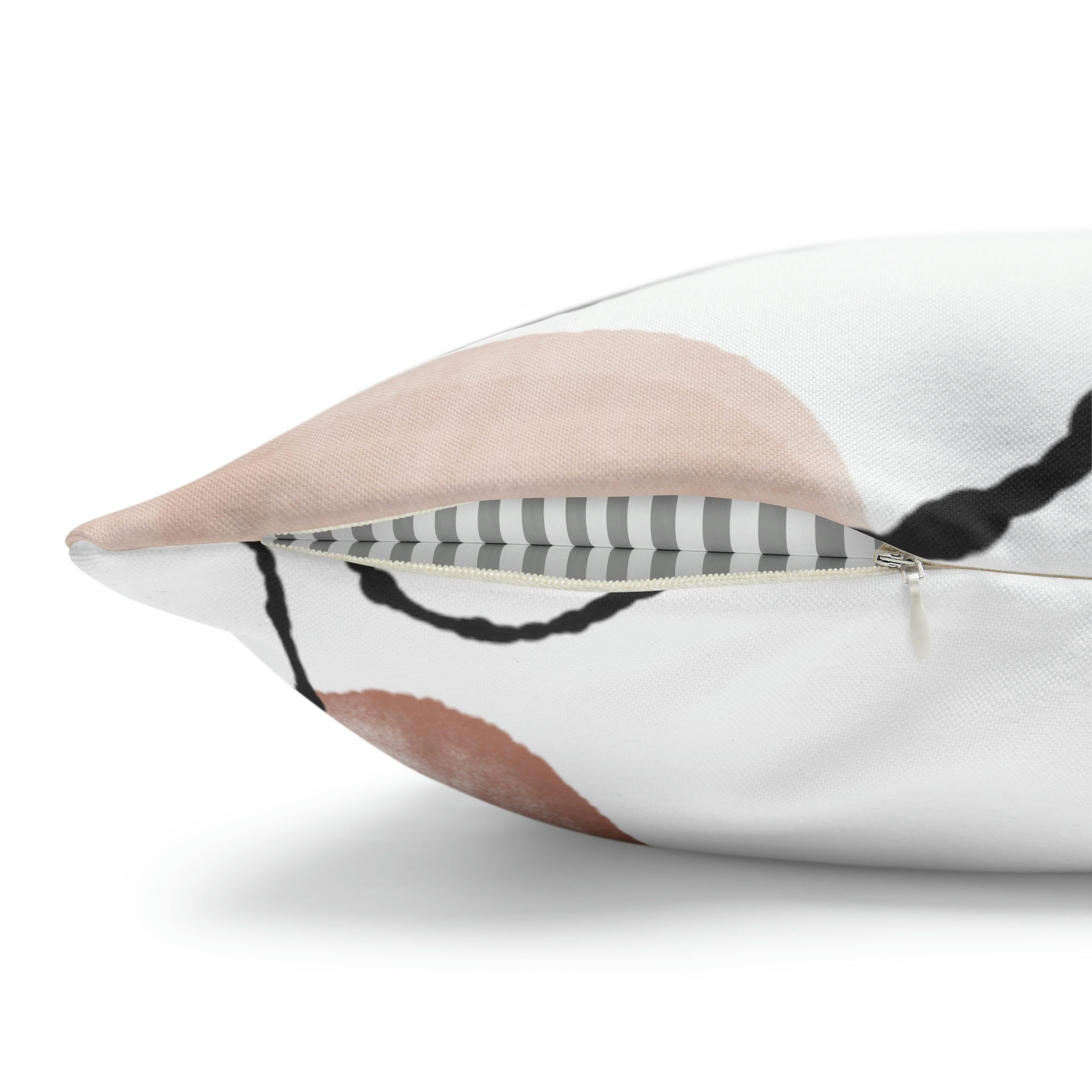 Abstract Pillow Cover | Beige, White, Gray Black