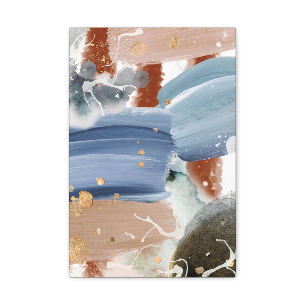 Blue Abstract Canvas Watercolor Wall Art