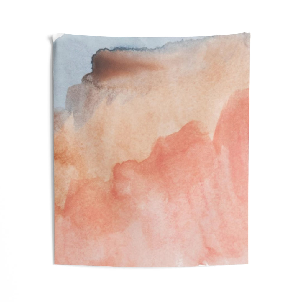 Abstract Tapestry | Salmon Pink Beige Blue