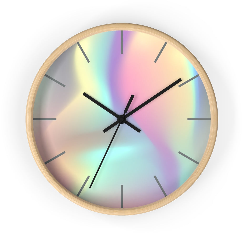Wood, Holographic Wall Clock 10"