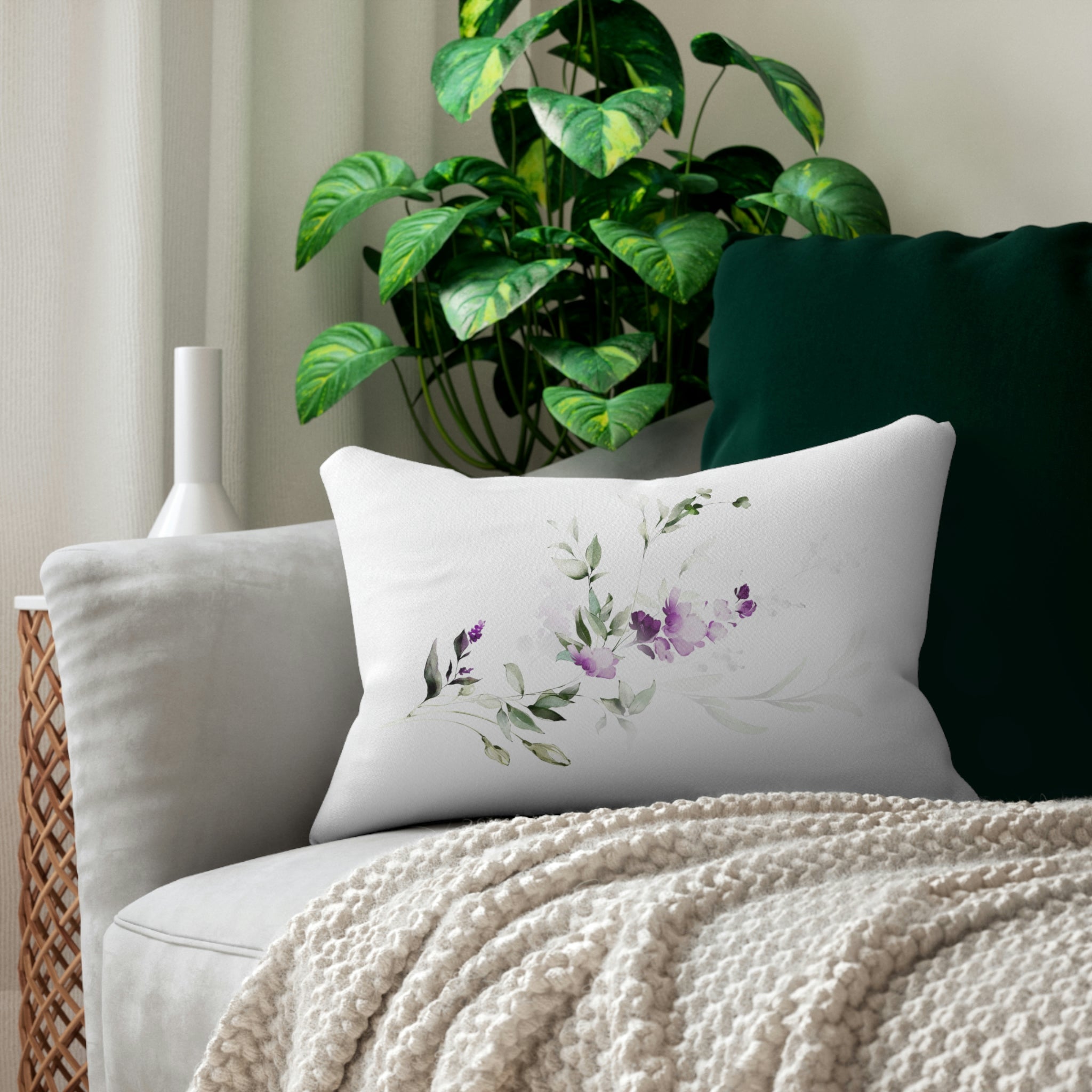 Lumbar Pillow | Lavender Spring Garden