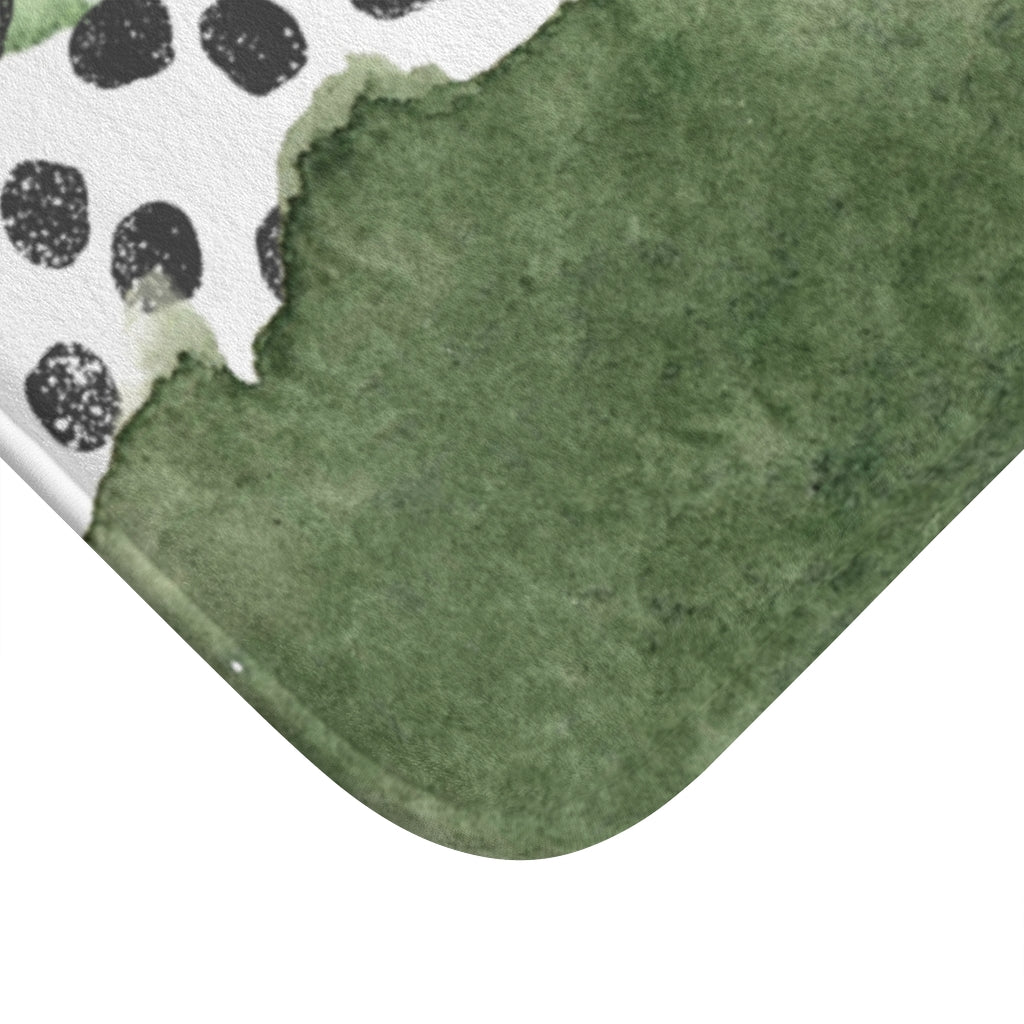 Bath Mat | Boho Sage Forest Green Ombre