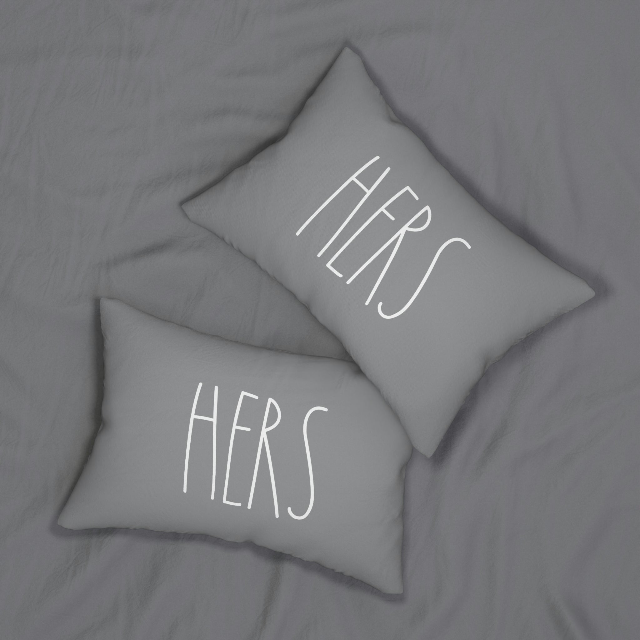 With Saying Lumbar Pillow | Grey | Hers