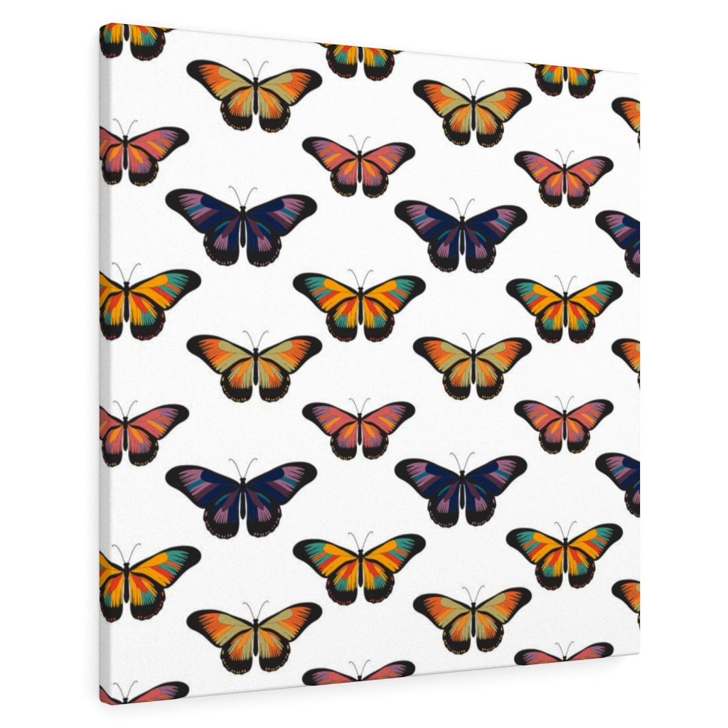 WHIMSICAL WALL CANVAS ART | White Rainbow Butterflies
