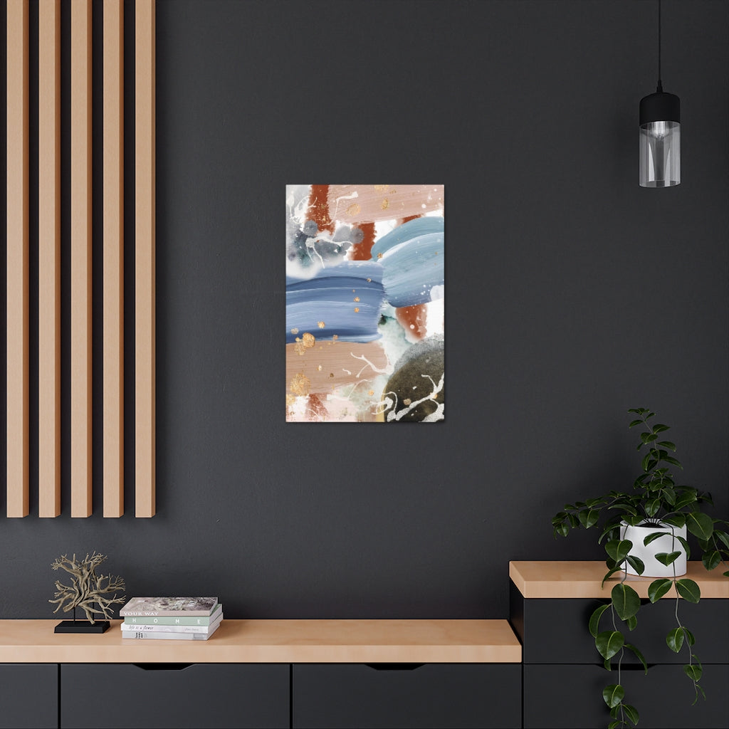 Blue Abstract Canvas Watercolor Wall Art