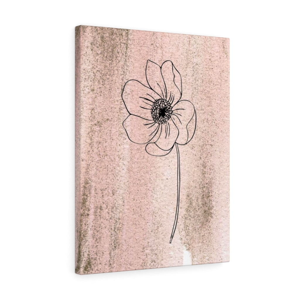 FLORAL WALL CANVAS ART | Pink Line Art