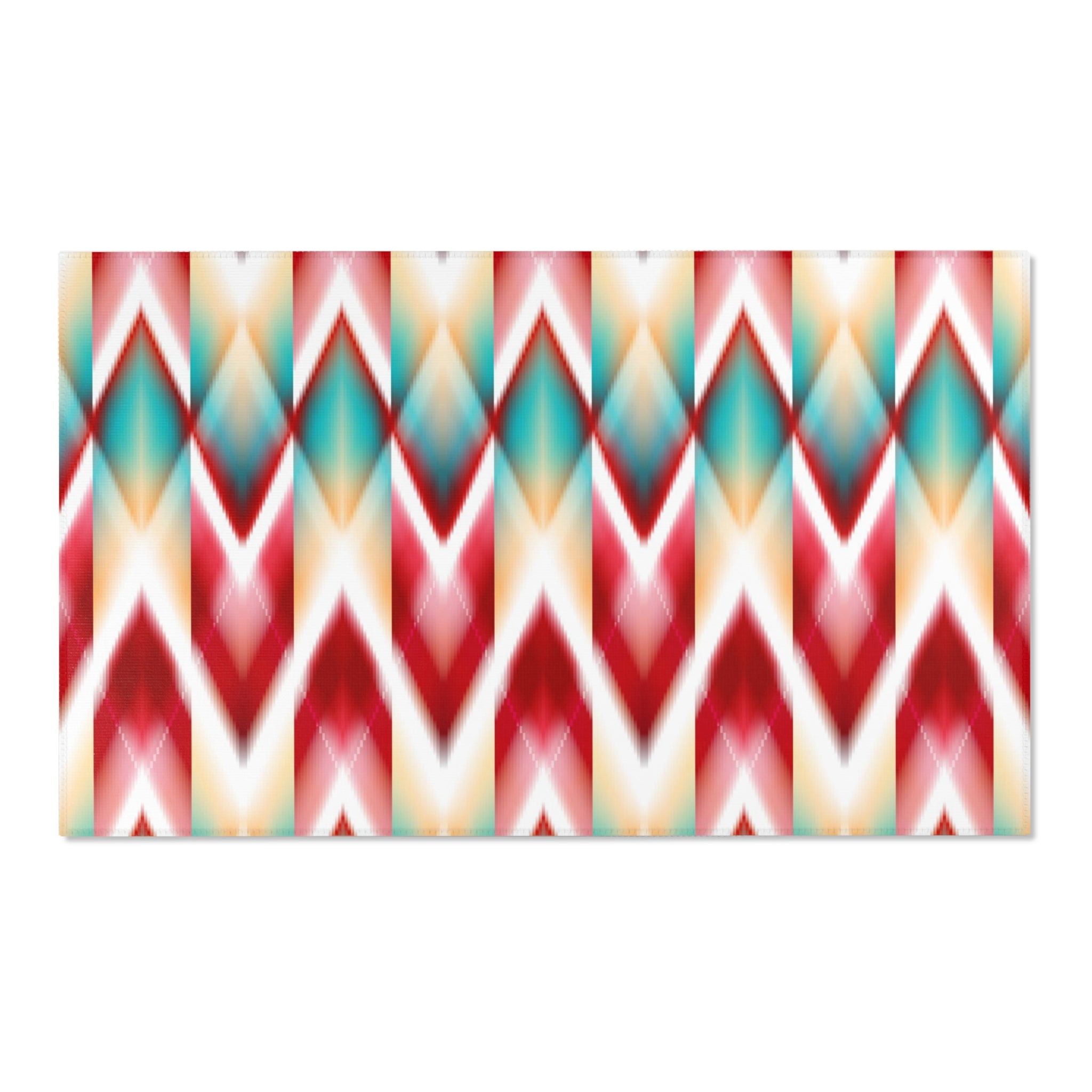 Tribal Area Rug | Red Pink Beige