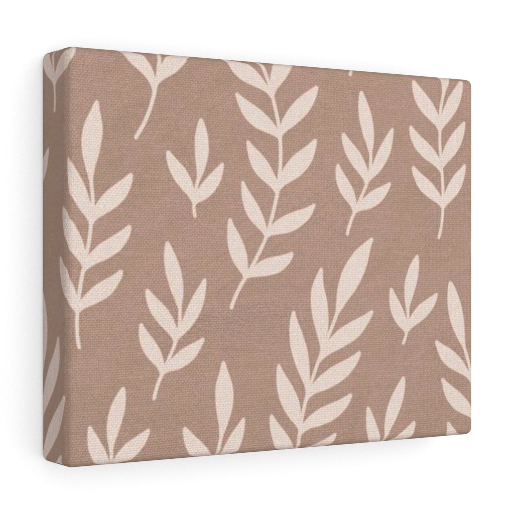 FLORAL WALL CANVAS ART | Beige Leaves