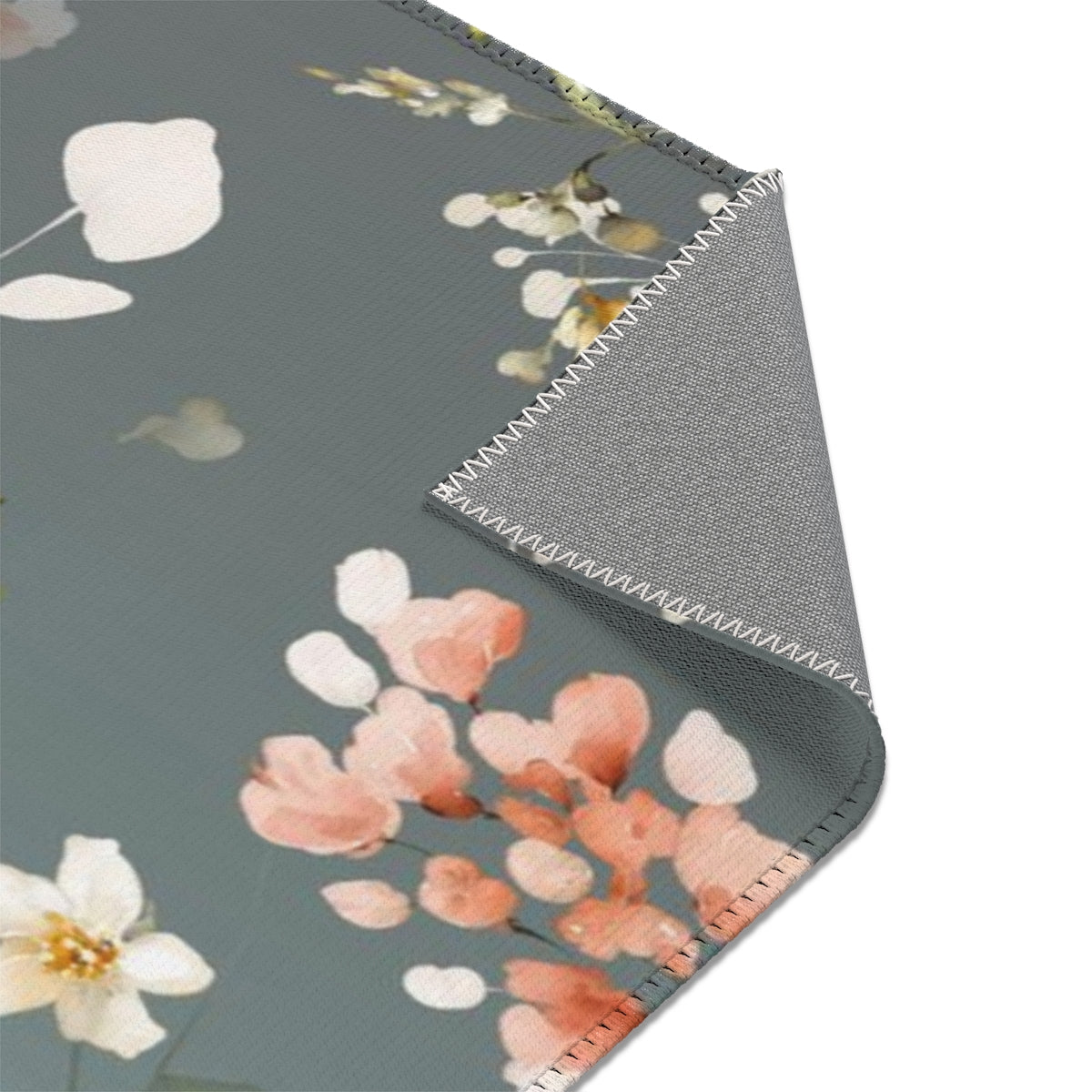 Floral Area Rug | Green Ombre Flowers