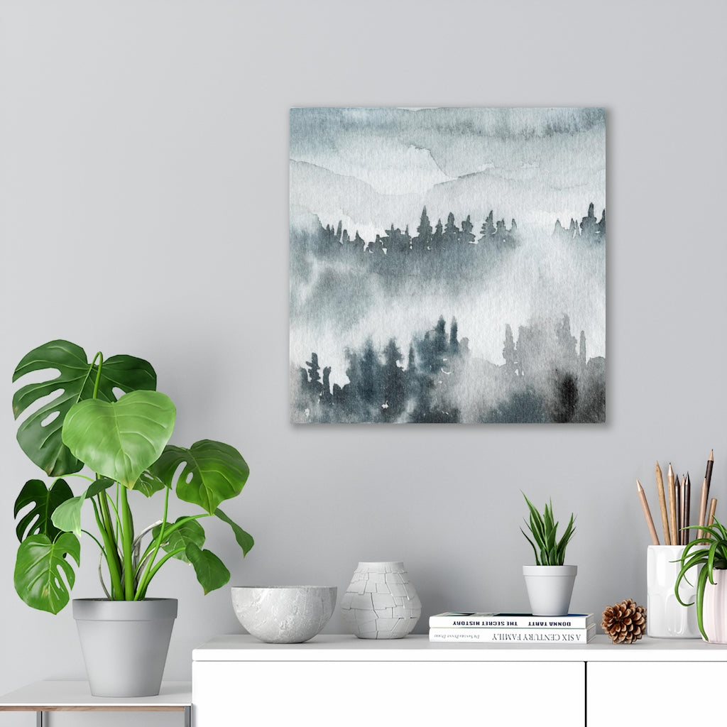 Nature Wall Canvas Art | Gray Woodlands