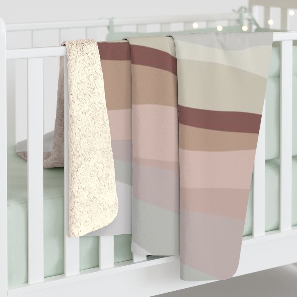 Abstract Comfy Blanket | Beige Mauve Red Hills