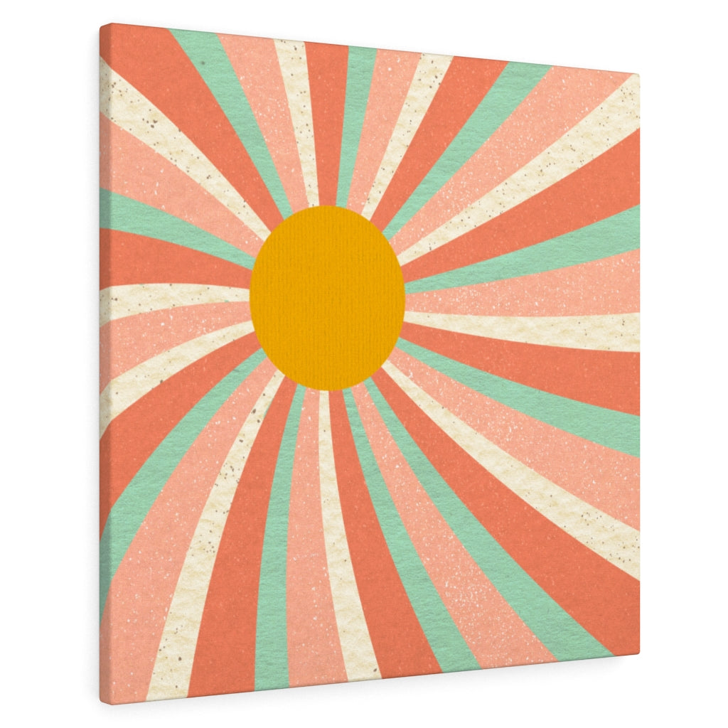 RETRO CANVAS ART | Mint Green Beige Yellow
