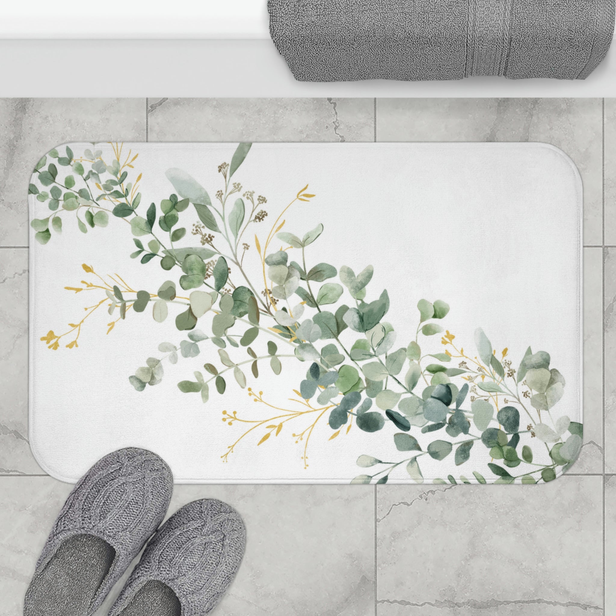 succulent bath mat Eucalyptus Bath Mat