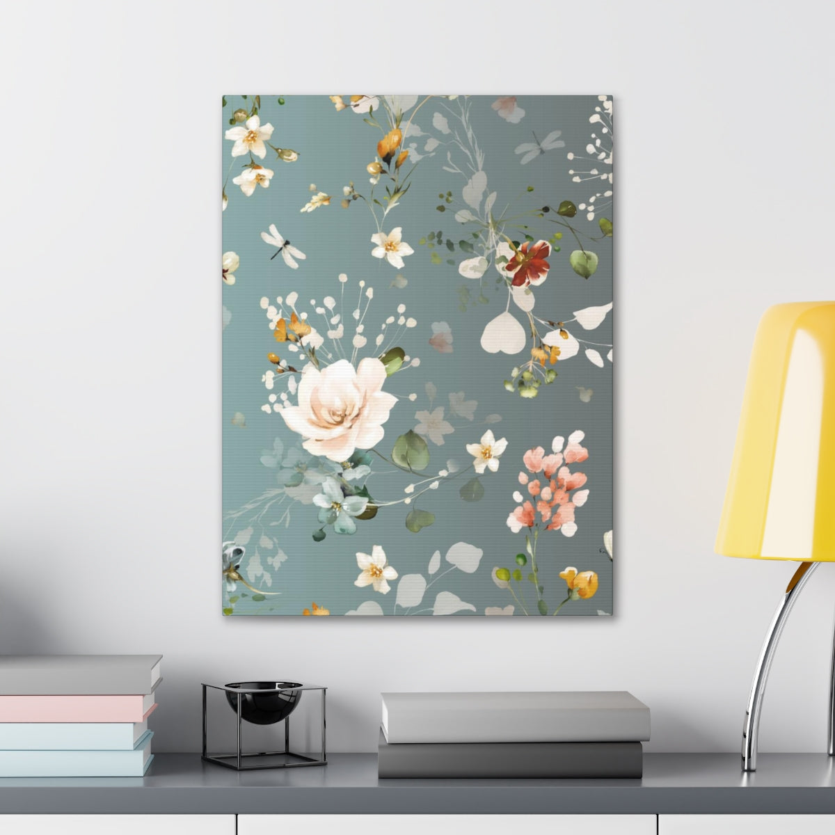 Floral Wall Canvas Print | Green Garden