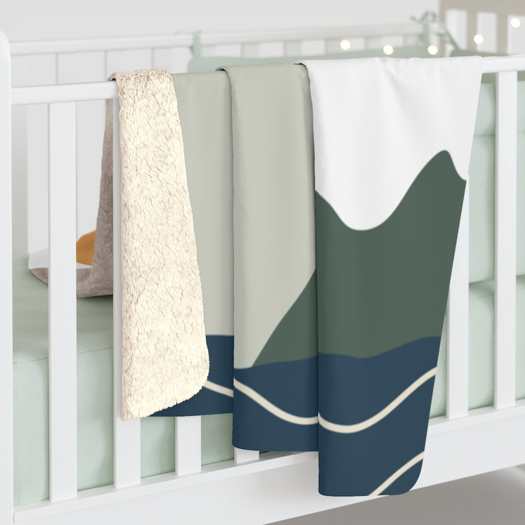 Navy Forest Green, Moon Stars Hills, Celestial Blanket