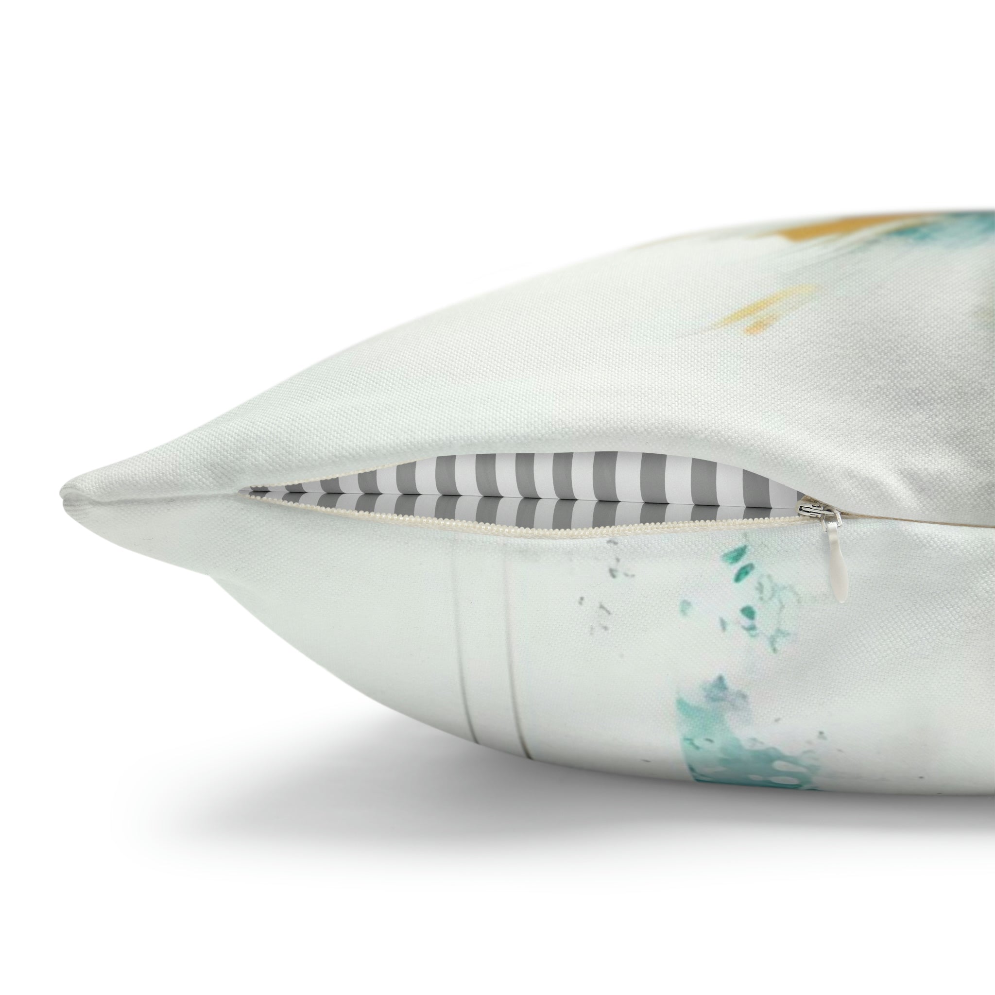 Abstract Pillow Cover | Beige Teal White