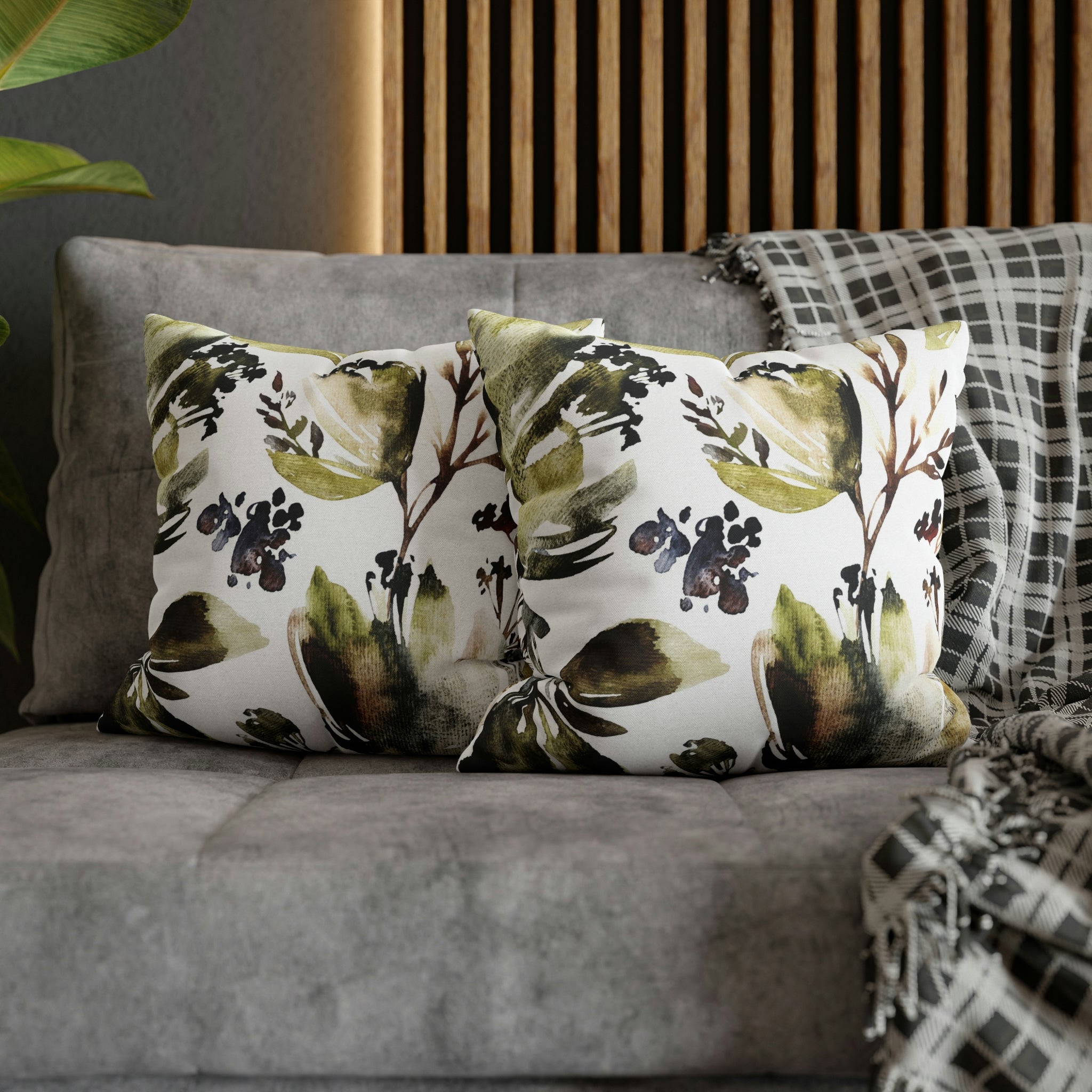 Floral Pillow Cover | Sage Green Abstract Botanical
