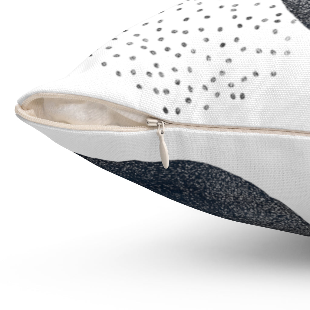 Abstract Boho Pillow Cover | Navy Blue Cream Brown