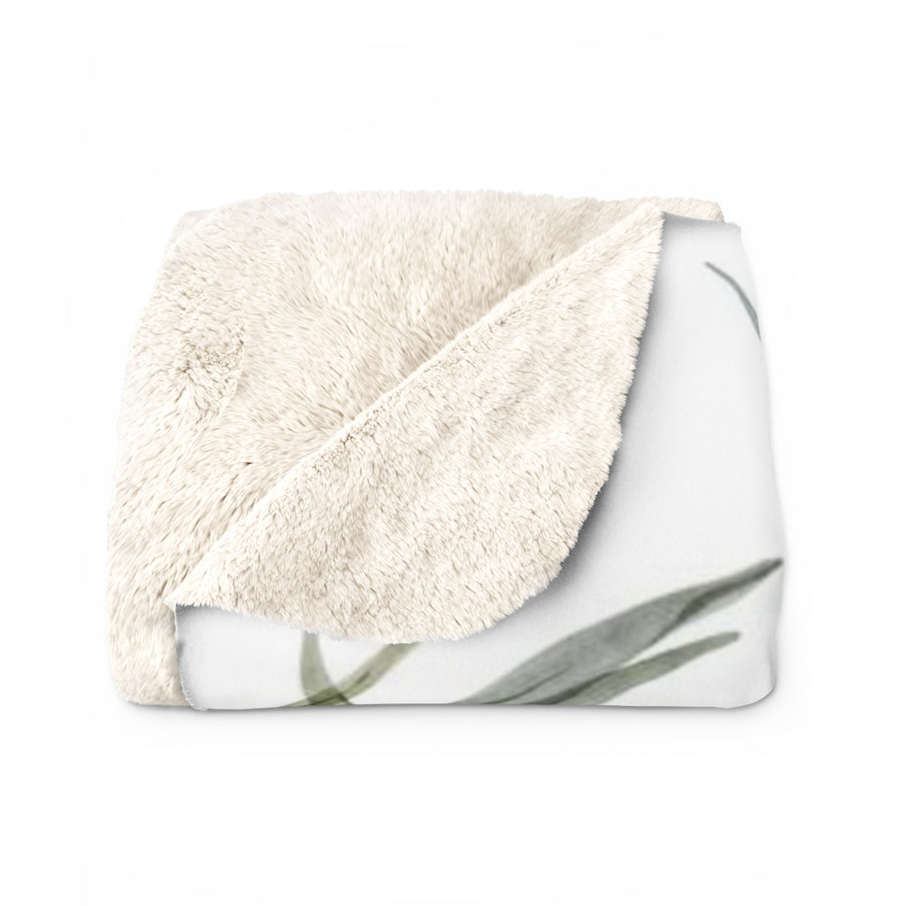 Floral Comfy Blanket | Green Leaves Butterflies