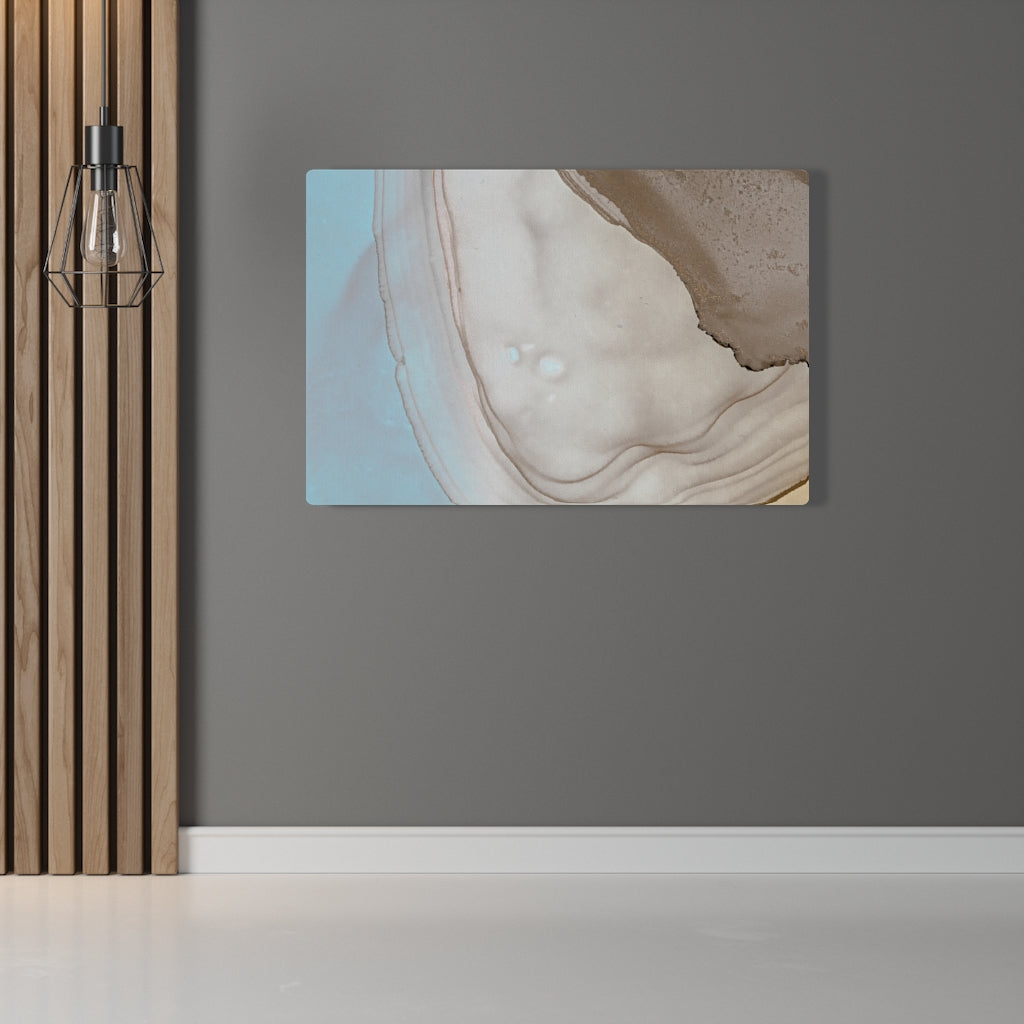 Abstract Canvas Art | White Grey Pastel Blue