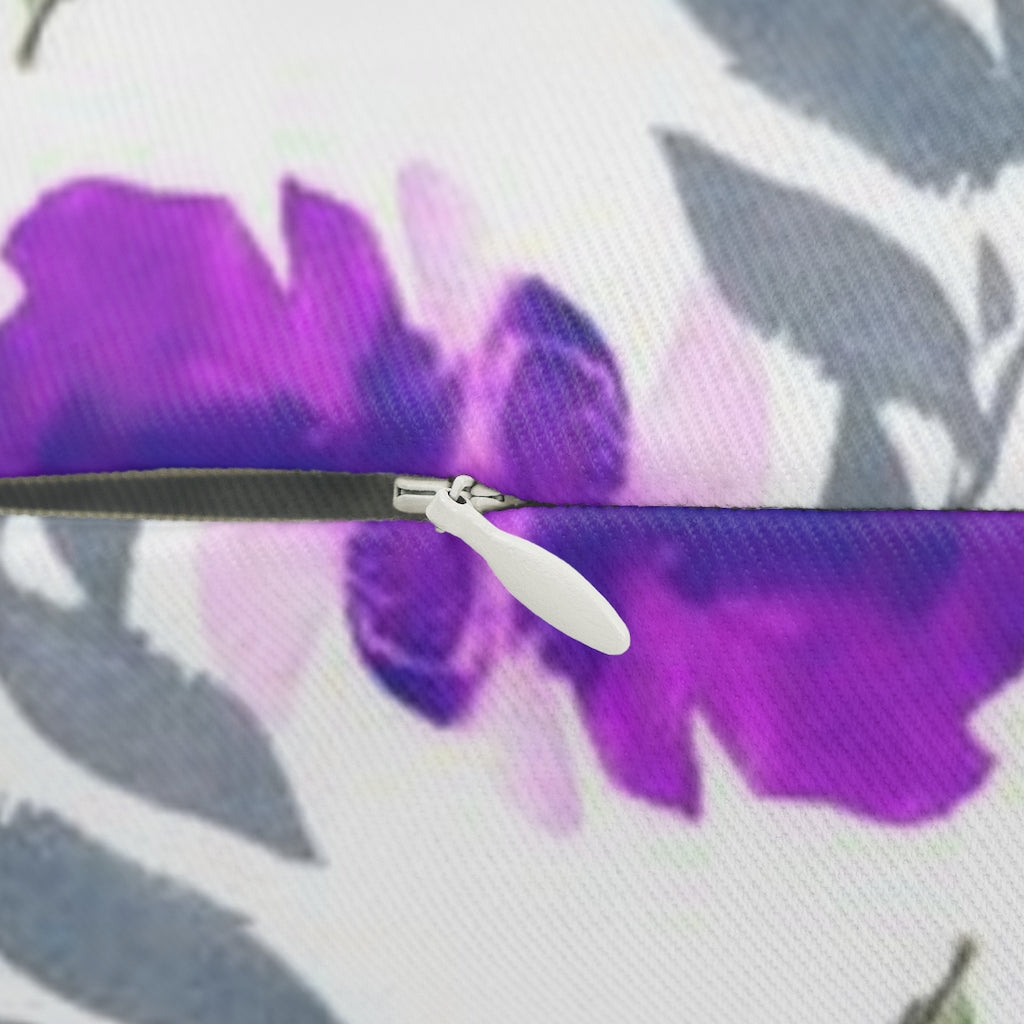 Floral Boho Lumbar Pillow | Purple Peonies