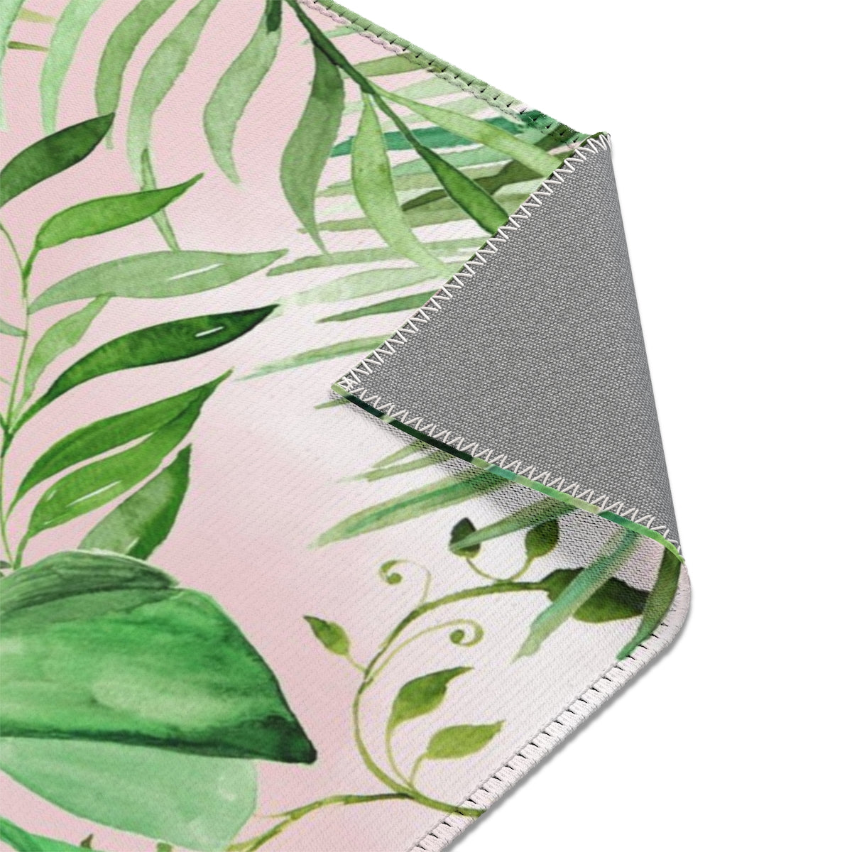 Floral Area Rug | Blush Peach Jungle Leaves