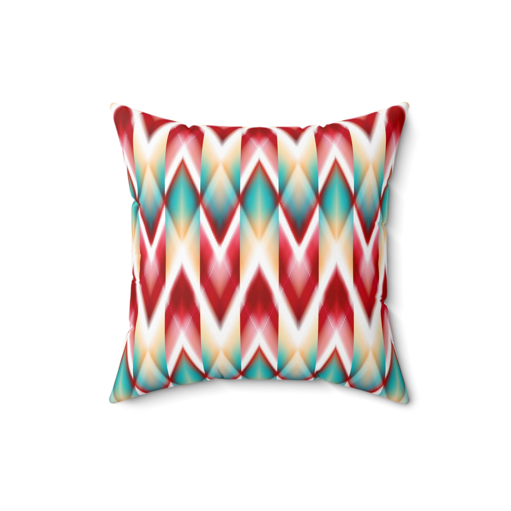 Folklore Pillow Cover | Red Teal Tribal