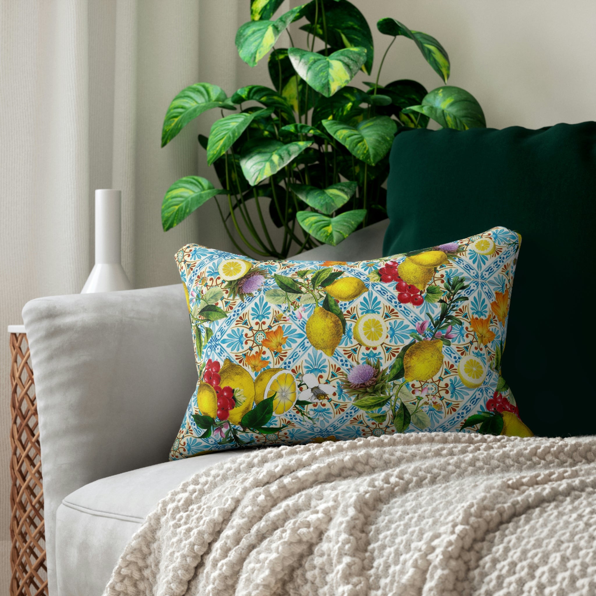 Summer Lumbar Pillow | Mediterranean Citrus