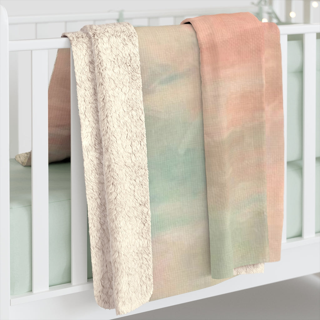 Abstract Comfy Blanket | Salmon Pink Green