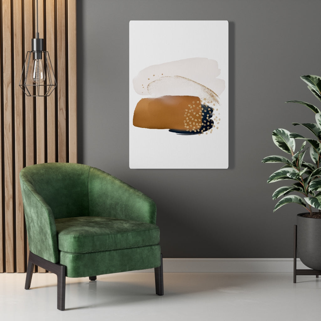 Abstract Canvas Art | Brown Navy Blue White