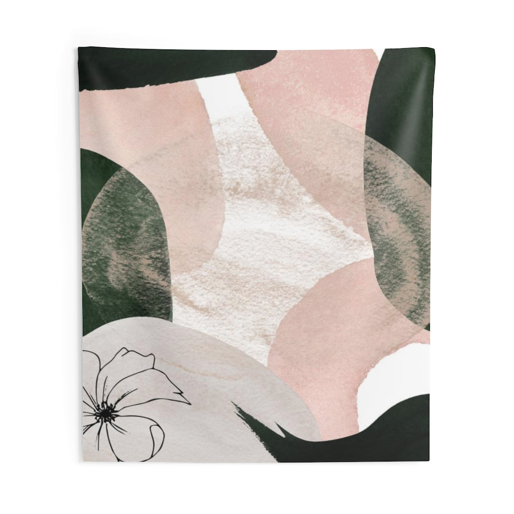 Floral Tapestry | Pastel Pink Beige Green