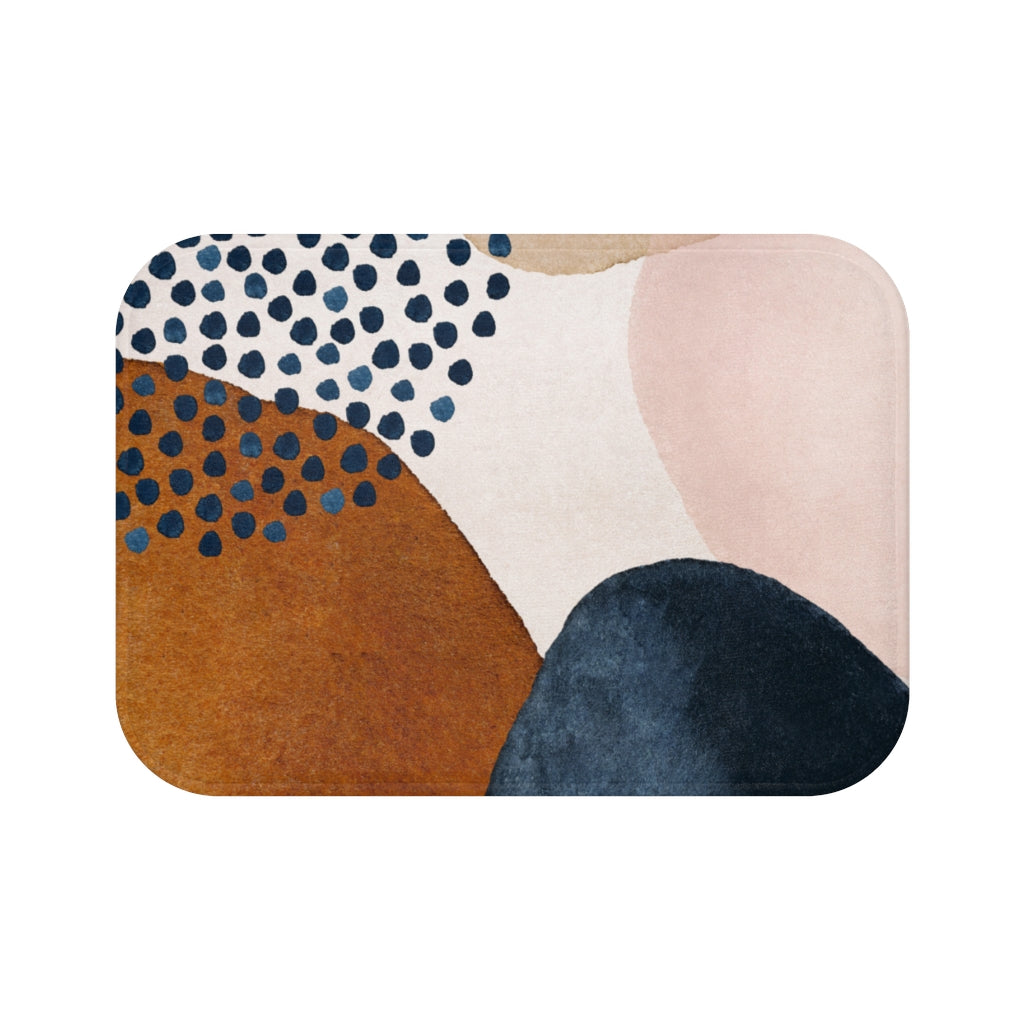 Navy Blush Pink, Rust Boho Bath Mat