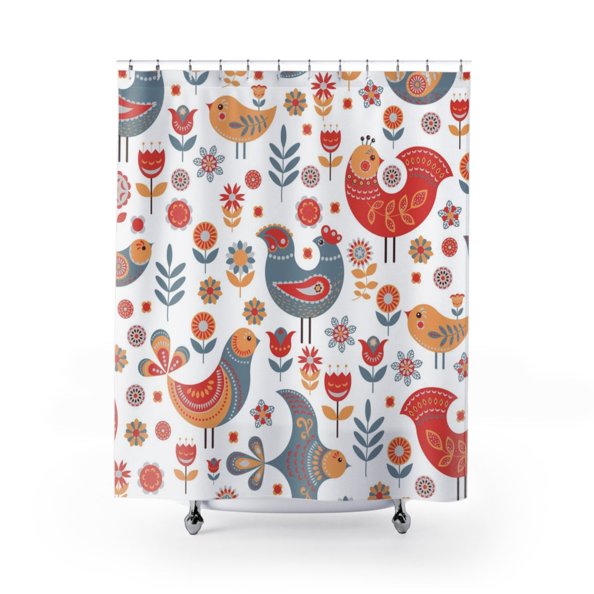 modern boho fabric shower curtain