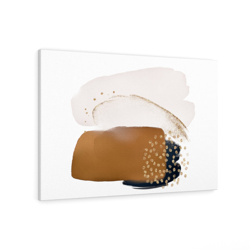 Abstract Canvas Art | Brown Navy Blue White